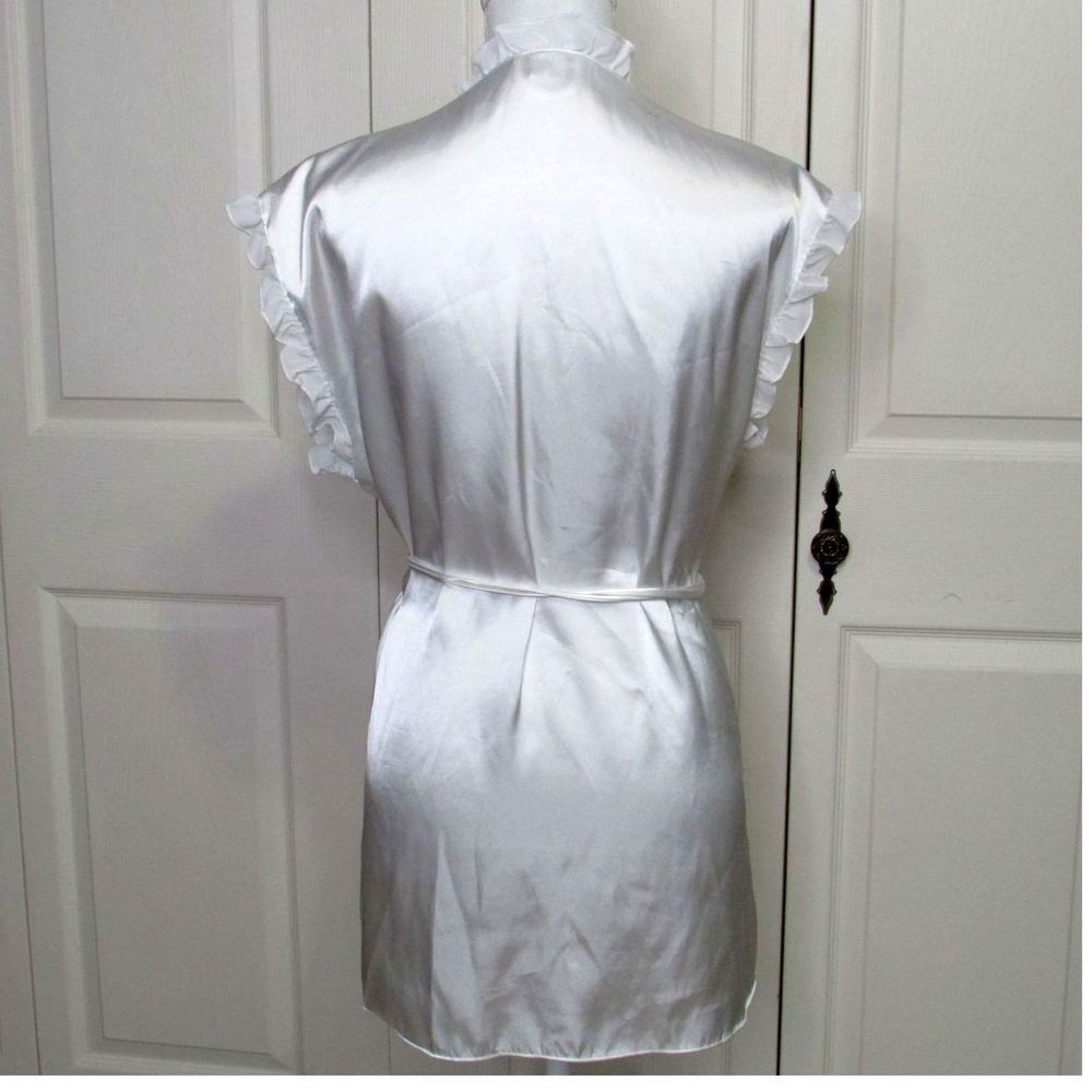 Linea Donatella White Ruffle Bridal Peignoir Robe - Picture 4 of 10